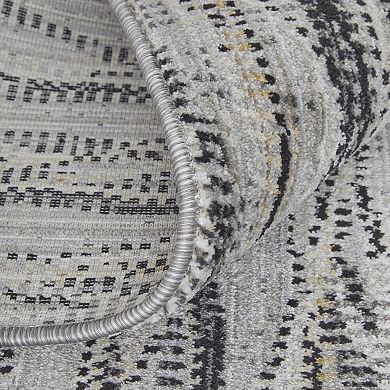 HomeRoots Rectangle Abstract Polypropylene Area Rug