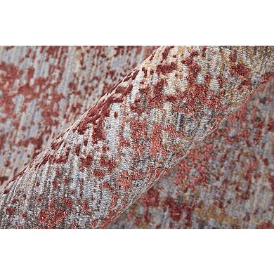 HomeRoots Rectangle Abstract Polyester Area Rug