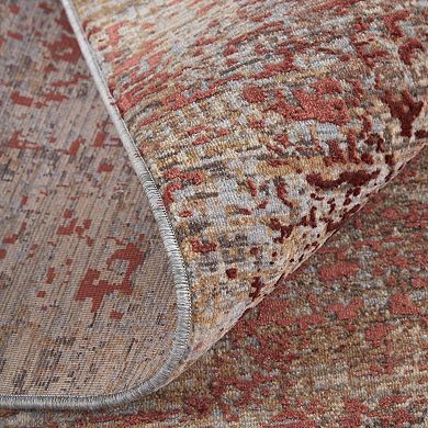 HomeRoots Rectangle Abstract Polyester Area Rug
