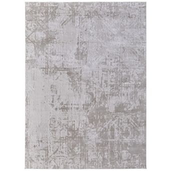 HomeRoots Rectangle Abstract Polypropylene Area Rug