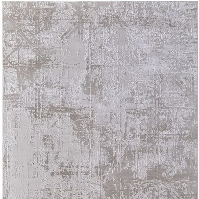 HomeRoots Rectangle Abstract Polypropylene Area Rug