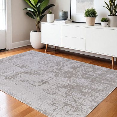 HomeRoots Rectangle Abstract Polypropylene Area Rug