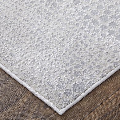 HomeRoots Rectangle Abstract Polypropylene Area Rug