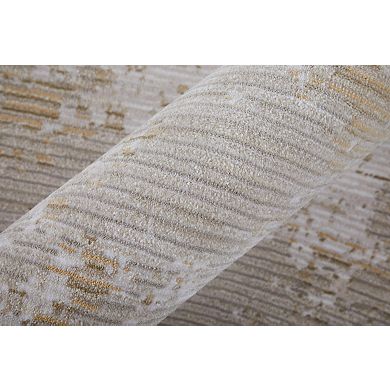 HomeRoots Rectangle Abstract Polypropylene Area Rug
