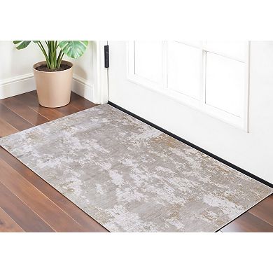 HomeRoots Rectangle Abstract Polypropylene Area Rug
