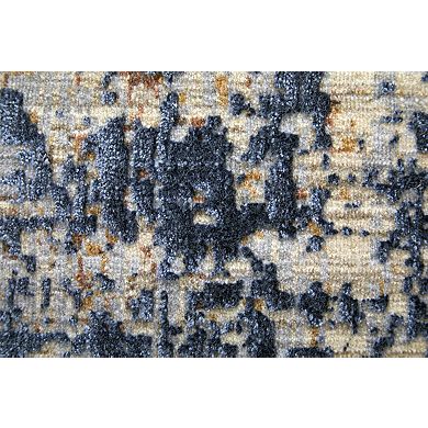 HomeRoots Rectangle Abstract Polyester Area Rug