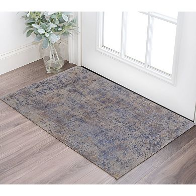 HomeRoots Rectangle Abstract Polyester Area Rug