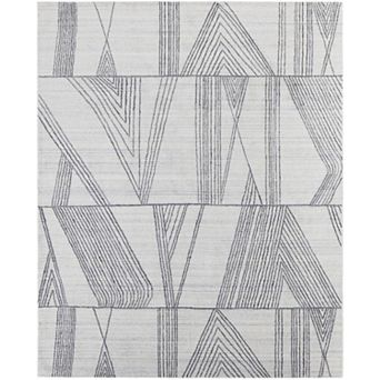 HomeRoots Rectangle Abstract Wool Blend Area Rug