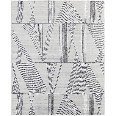 HomeRoots Rectangle Abstract Wool Blend Area Rug