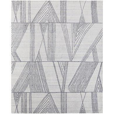HomeRoots Rectangle Abstract Wool Blend Area Rug