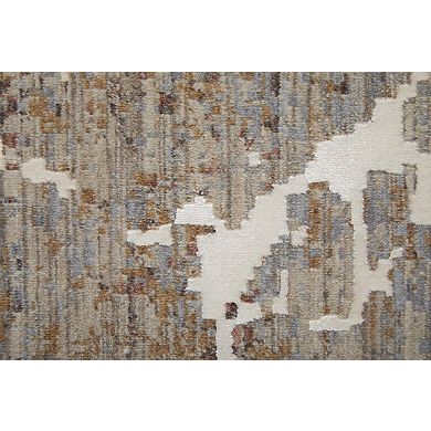 HomeRoots Rectangle Abstract Polyester Area Rug