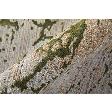 HomeRoots Rectangle Abstract Polyester Area Rug