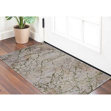 HomeRoots Rectangle Abstract Polyester Area Rug