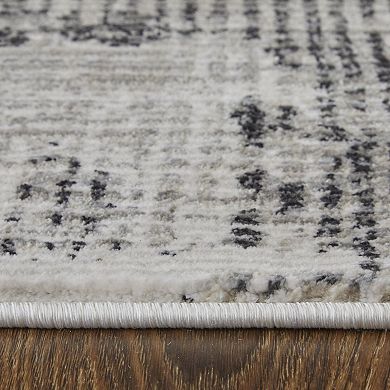 HomeRoots Rectangle Abstract Polypropylene Area Rug
