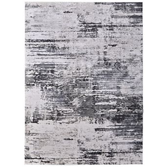 HomeRoots Rectangle Abstract Polypropylene Area Rug