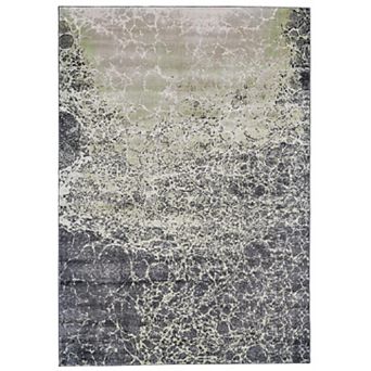 HomeRoots Rectangle Abstract Polypropylene Area Rug