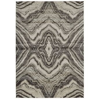 HomeRoots Rectangle Abstract Polypropylene Area Rug