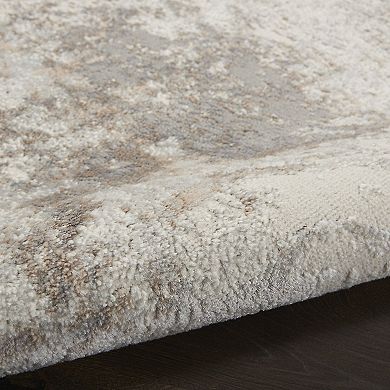 HomeRoots Rectangle Abstract Polypropylene, Polyester Area Rug