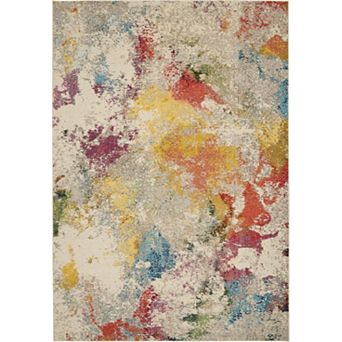 HomeRoots Rectangle Abstract Polypropylene Area Rug
