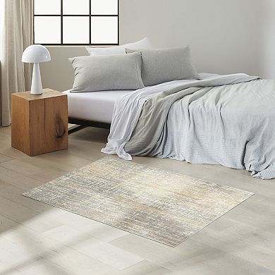 HomeRoots Rectangle Abstract Polypropylene, Polyester Area Rug