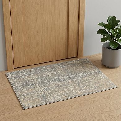 HomeRoots Rectangle Abstract Polypropylene, Polyester Area Rug