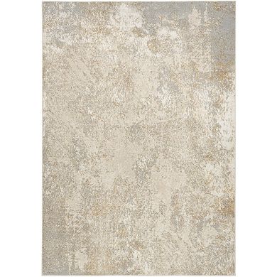 HomeRoots Rectangle Abstract Polyester Area Rug