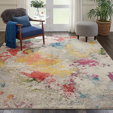 HomeRoots Rectangle Abstract Polypropylene Area Rug