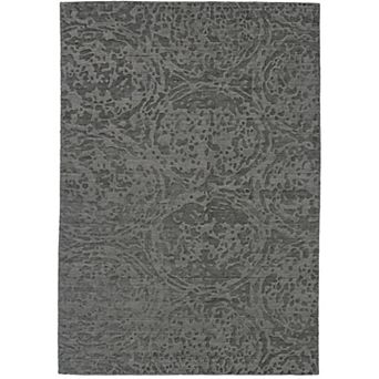 HomeRoots Rectangle Abstract Viscose Area Rug