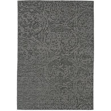HomeRoots Rectangle Abstract Viscose Area Rug