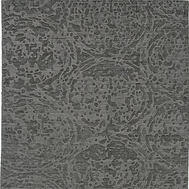 HomeRoots Rectangle Abstract Viscose Area Rug