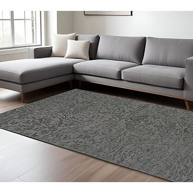 HomeRoots Rectangle Abstract Viscose Area Rug