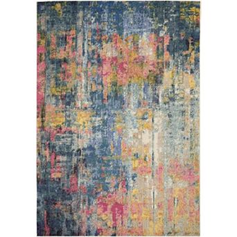 HomeRoots Rectangle Abstract Polypropylene Area Rug