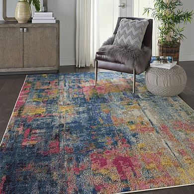 HomeRoots Rectangle Abstract Polypropylene Area Rug