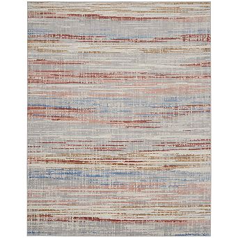 HomeRoots Rectangle Abstract Polypropylene, Polyester Area Rug