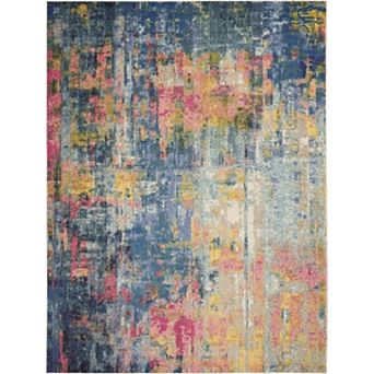 HomeRoots Rectangle Abstract Polypropylene Area Rug