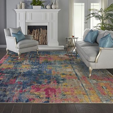 HomeRoots Rectangle Abstract Polypropylene Area Rug