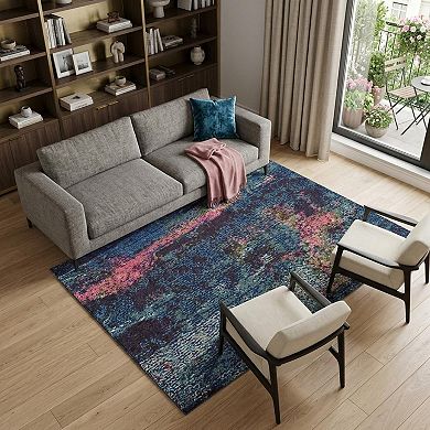 HomeRoots Rectangle Abstract Polypropylene Area Rug