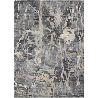 HomeRoots Rectangle Abstract Polypropylene Area Rug