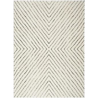 HomeRoots Rectangle Abstract Polyester Area Rug
