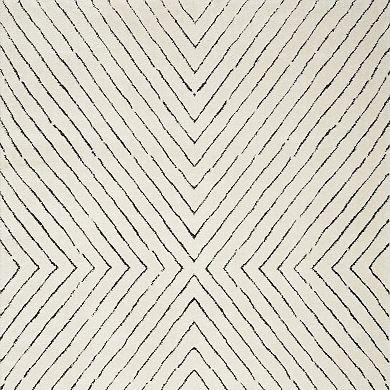 HomeRoots Rectangle Abstract Polyester Area Rug