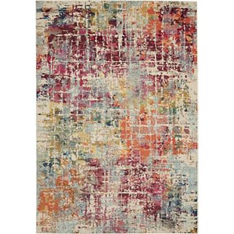 HomeRoots Rectangle Abstract Polypropylene Area Rug