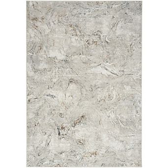 HomeRoots Rectangle Abstract Polyester Area Rug
