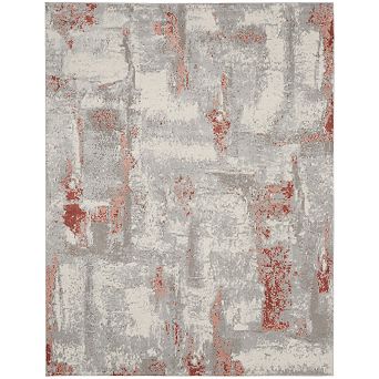 HomeRoots Rectangle Abstract Polypropylene, Polyester Area Rug
