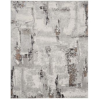 HomeRoots Rectangle Abstract Polypropylene, Polyester Area Rug