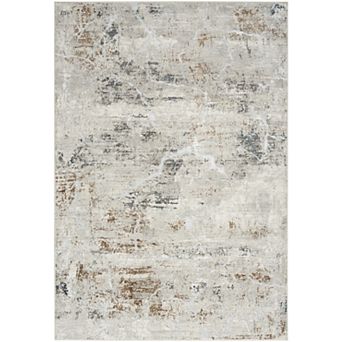 HomeRoots Rectangle Abstract Polyester Area Rug