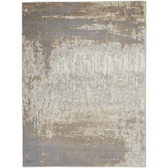 HomeRoots Rectangle Abstract Polypropylene Area Rug
