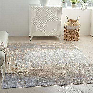 HomeRoots Rectangle Abstract Polypropylene Area Rug