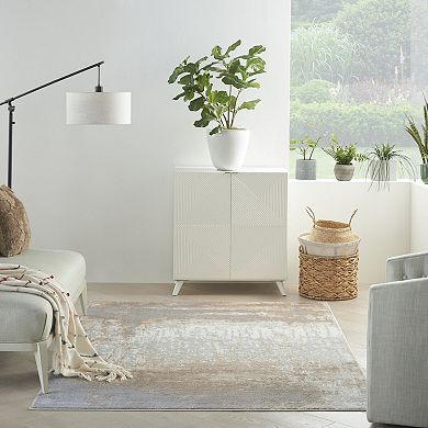 HomeRoots Rectangle Abstract Polypropylene Area Rug