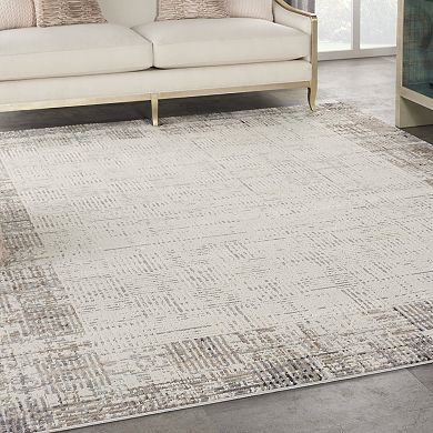 HomeRoots Rectangle Abstract Polypropylene Area Rug