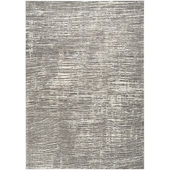 HomeRoots Rectangle Abstract Polyester Area Rug